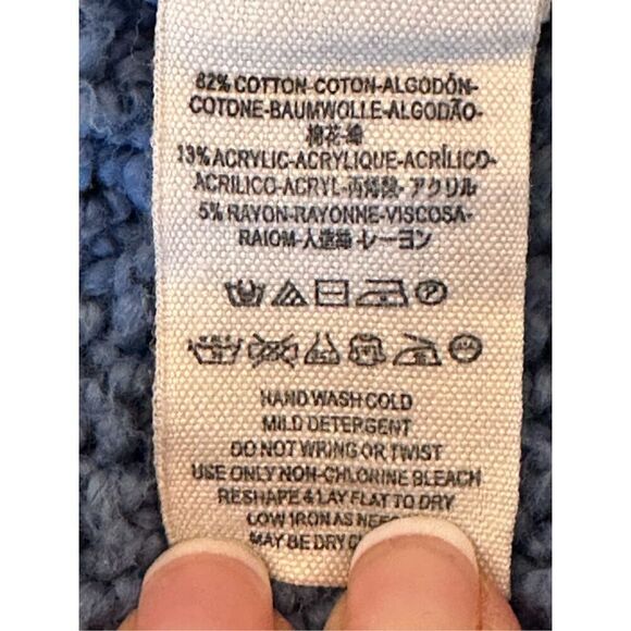 Free people cable knit sweater, blue size XS - Picture 5 of 6